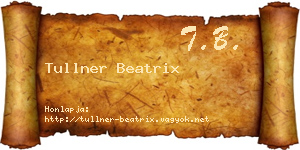 Tullner Beatrix névjegykártya
